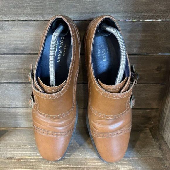 Mens Cole Haan Grand OS Signature Brown Leather Double Monk Strap Shoes Size 9 M main image 5